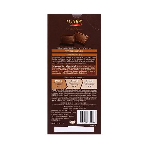 CHOCOLATE-TURIN-AMARGO-150GRS---1PZA