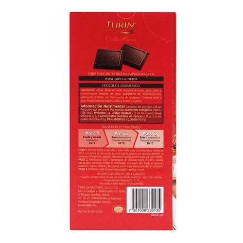 CHOCOLATE-TURIN-TABLILLA-SEM-AMARGA-150G