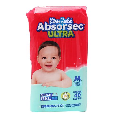 PAÑAL-KLEEN-BEBE-ABSORSEC-MEDIANO-40-PZS---ABSORSEC