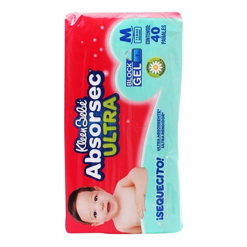 PAÑAL-KLEEN-BEBE-ABSORSEC-MEDIANO-40-PZS---ABSORSEC