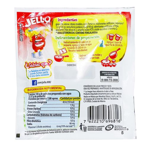 Gelatina Cero Azúcar bajo en sodio - Jell 0 - 25g