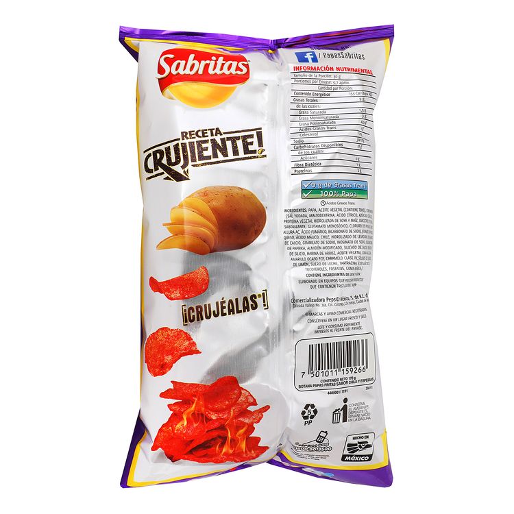 Papas Sabritas Receta Crujiente Flamin Hot 170 40 Off 9799